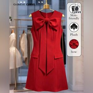SHEIN Red Bow Mini Dress